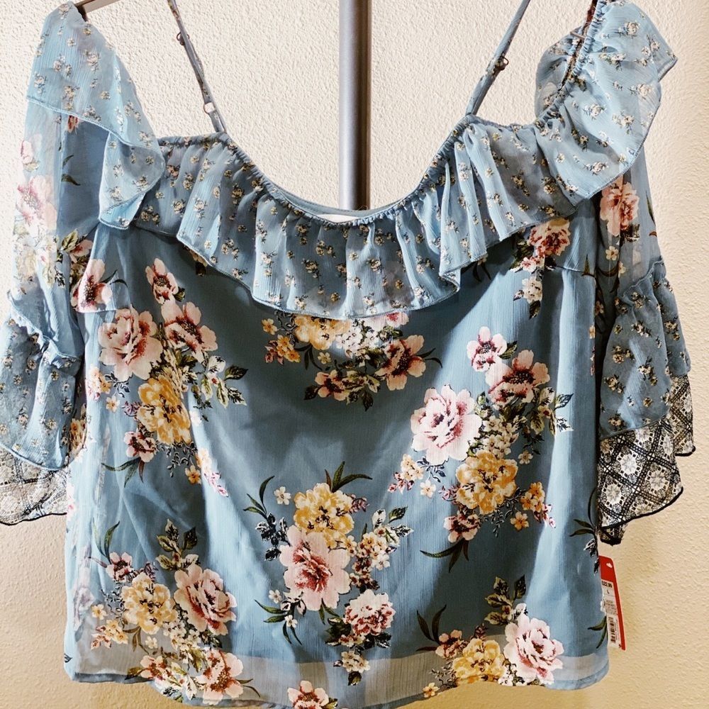 Xhilaration ladies teal cold shoulder new